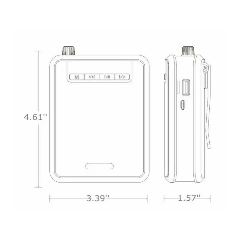 Портативный усилитель голоса Мегафон проводной микрофон громкий динамик FM-радио