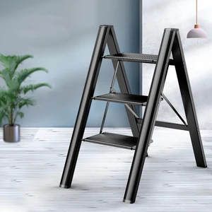 Household Step Ladder portable folding ladder aluminum alloy herringbone Anti-Slip and Wide Pedal flower rack four-step Ladder