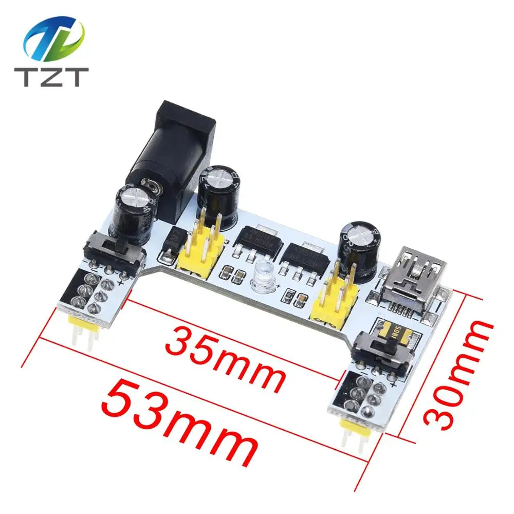 MB102 мини USB Интерфейс макет Питание модуль MB 102 для Arduino DIY Kit Белый DC 7 12V 2 канала