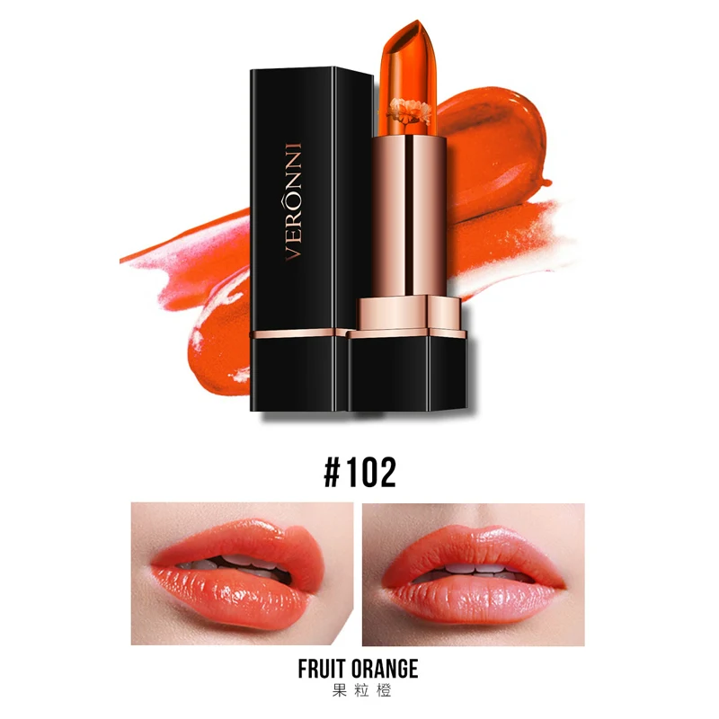 VERONNI petal Jelly Lip Stick Natural Moisturizer Lipstick Temperature Changed Color Lipbalm Protector Lips Cosmetics |
