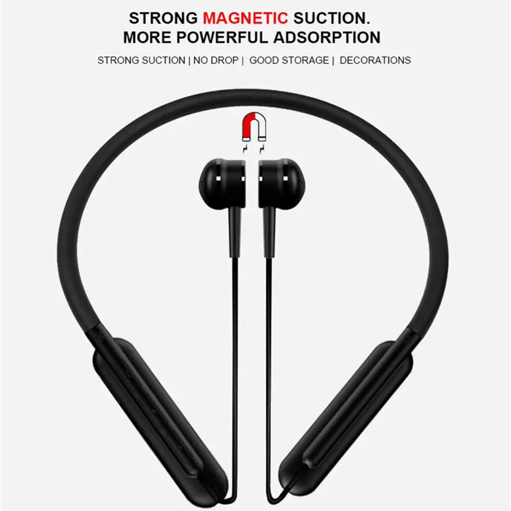 HYASIA Wireless Headset Bluetooth5.0 In-ear Running Neck-mounted Bass Sports Earphone Gift for Friend Child Headphone Earbuds |