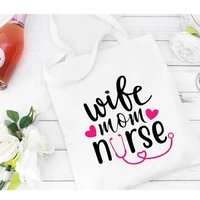 personalized nurse life nurse tote rn lpn tote bag nurse tote bag white canvas tote bag cutom great nursing gift bag idea