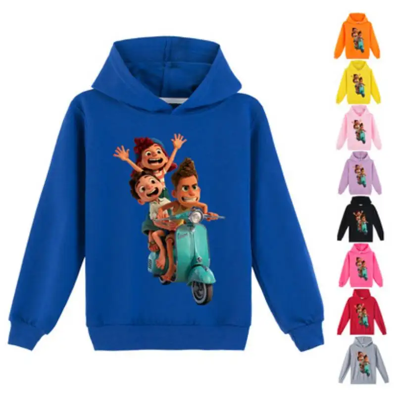 

2-16Y Children's Spring & Autumn Cartoon Costume Girls Casual Hoody Kids Boy Luca Print Long Sleeve Hoodie Sweater Sweatshirts