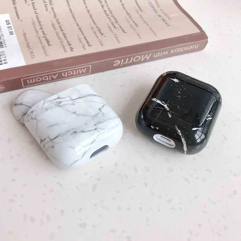 Чехол для наушников для Airpods 2 чехол Роскошный Мраморный Жесткий Чехол для наушников Защитная крышка аксессуары для Apple Air pods зарядная коробка
