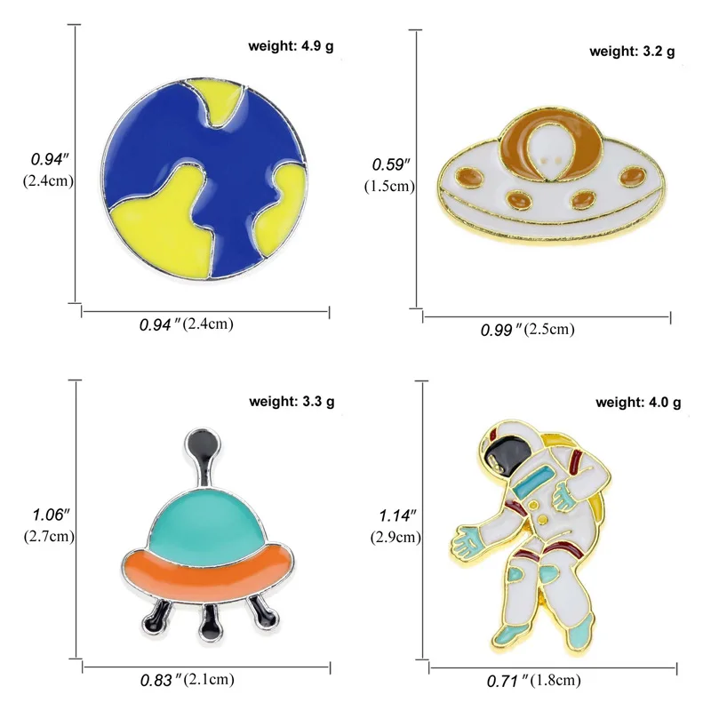 2 шт. креативный мультяшный космонавт космическая серия брошка с каплями масла