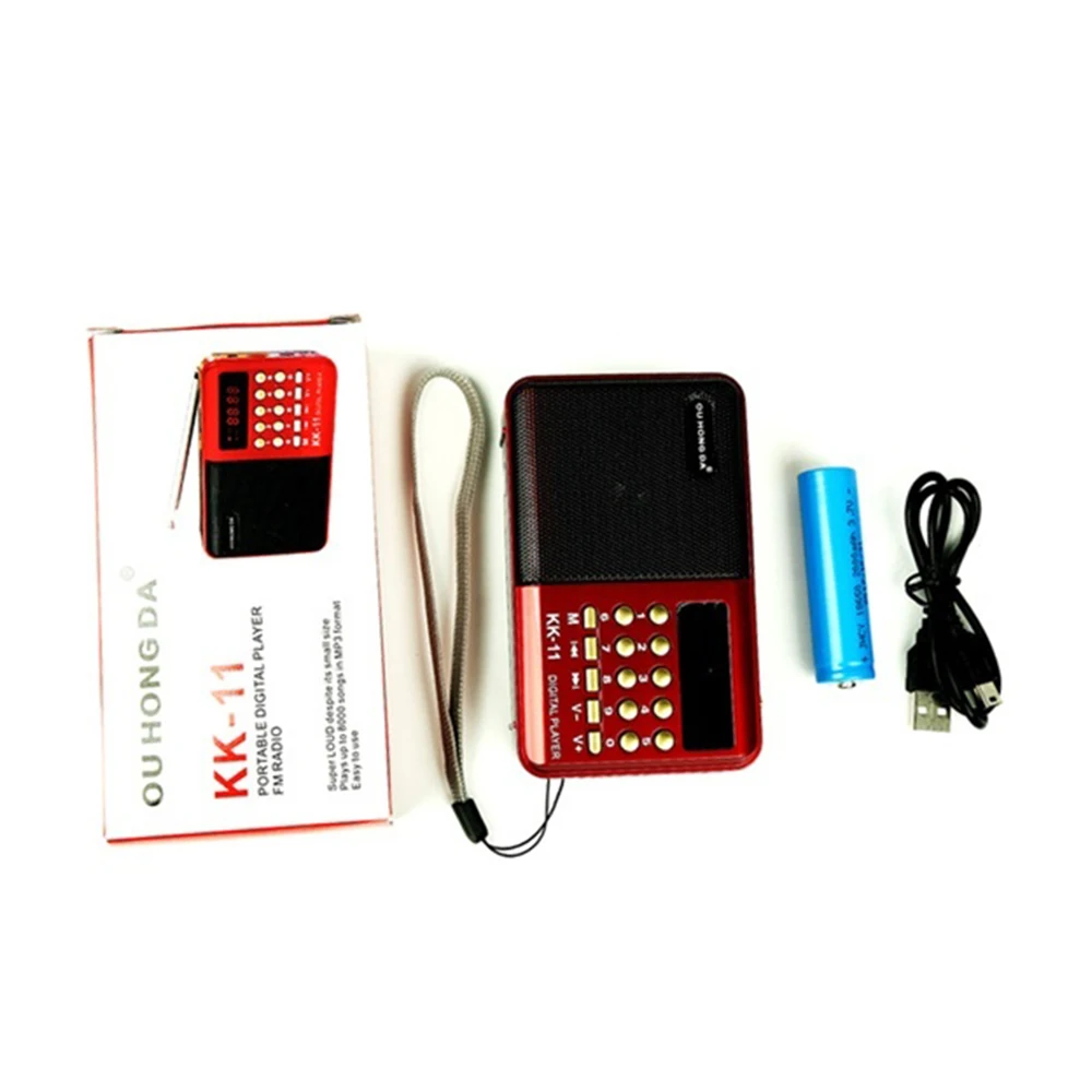 K11 FM Rechargeable Mini Portable Radio Handheld Digital USB TF MP3 Player Speaker | Электроника