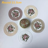 exquisite pastoral lace embroidered bar counter coaster tea set coffee cup table mat living room kitchen ingredients saucer pad