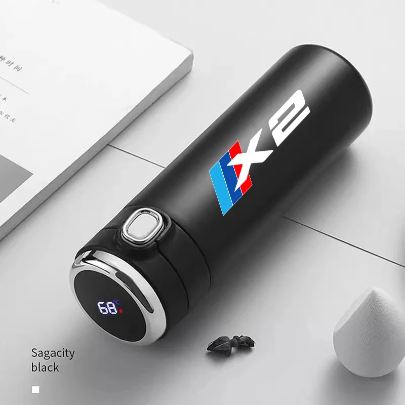 

400ml Intelligent Thermos Flask Travel Sport Cup Stainless Steel Vacuum Water Bottle For Bmw X2 f39 2018 with bmw m logo Car