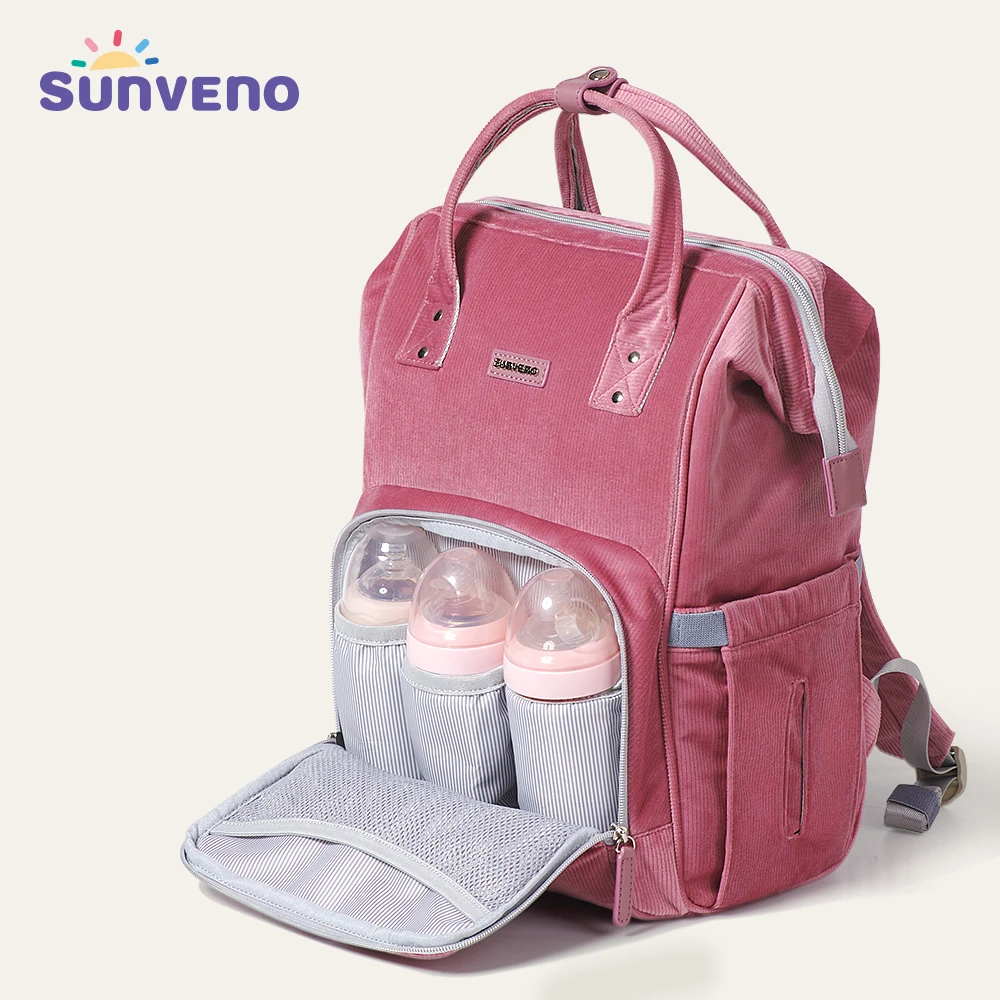 

Sunveno Fashion Diaper Bag Backpack Travel Backpack Stroller Organizer Baby Nappy Bag Baby Care Bag for Mom Activity Gear
