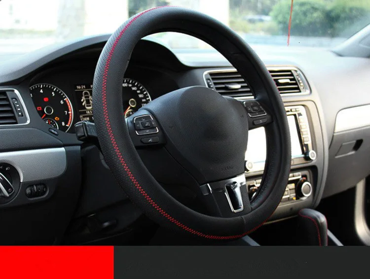 D кольцо из натуральной кожи чехол на руль для автомобиля аксессуары VW Golf 6 Golf 7 GTi Mk7 Polo D форма чехлы на руль