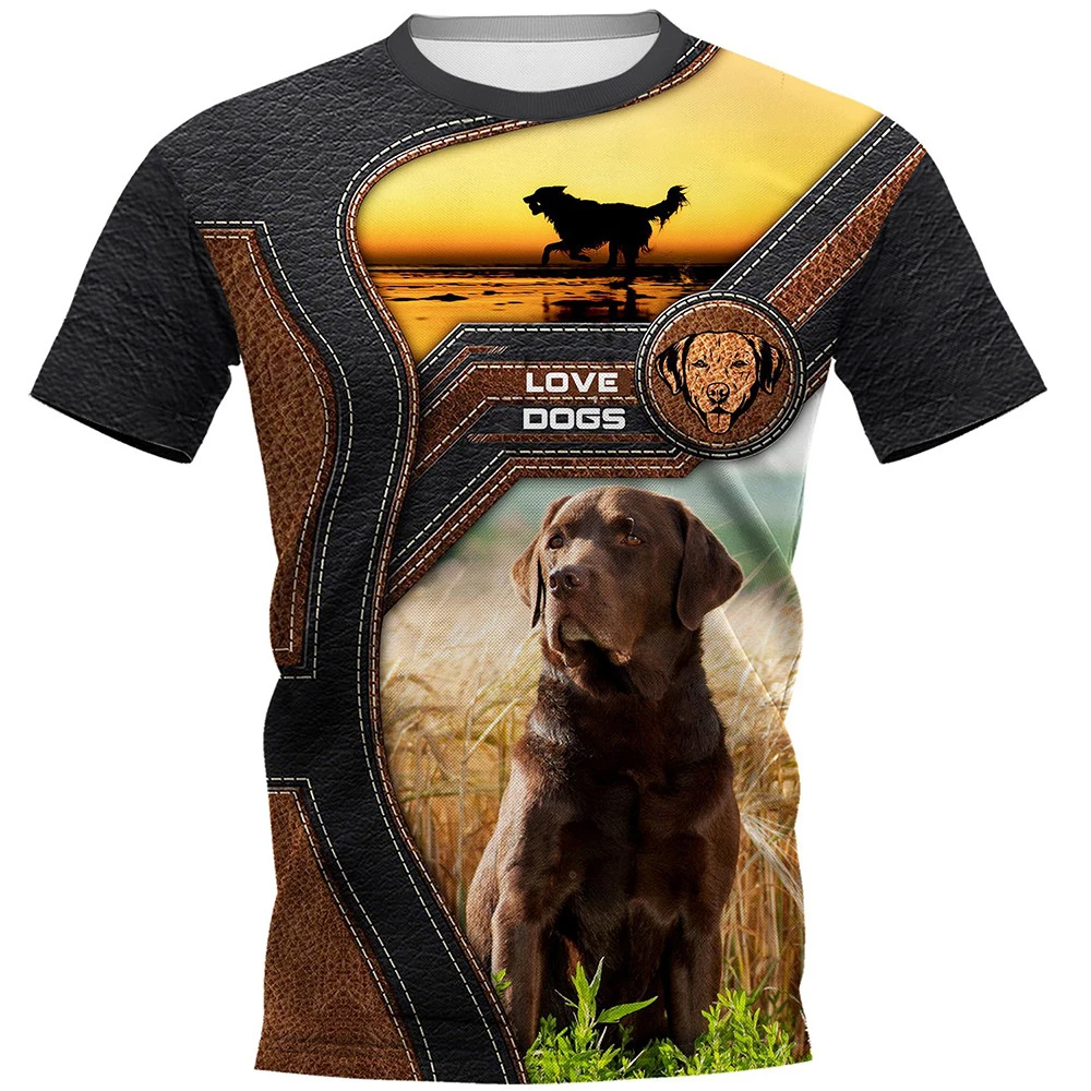 

Fashion New Summer Men's T-shirt 3D Animal Dog Print Short Men's Personalized Design T-shirt Super Brand Casual Plus Size Tops