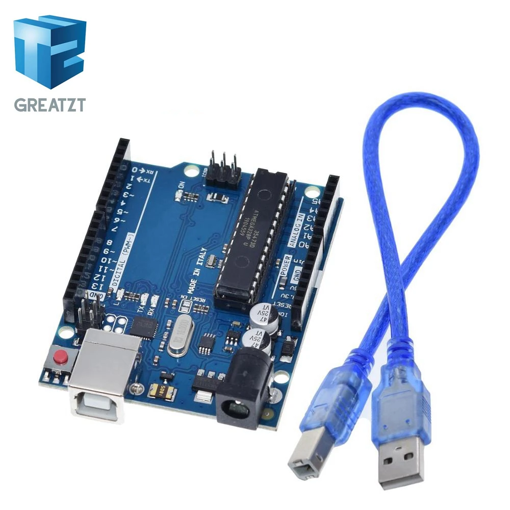 Официальная коробка GREATZT UNO R3 ATMEGA16U2 + чип MEGA328P для платы разработки Arduino USB кабель 1