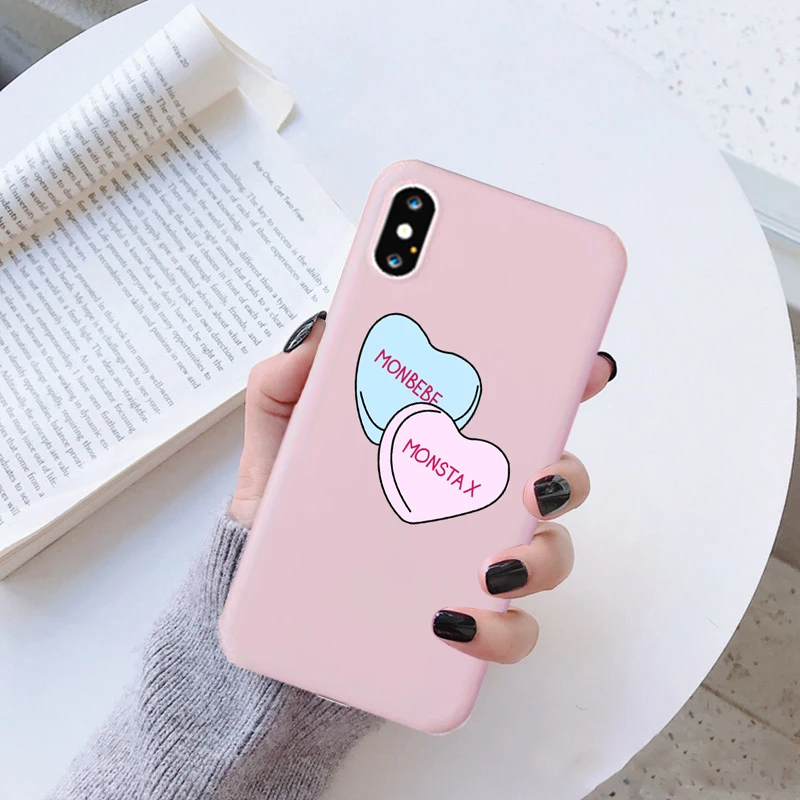 IRONGEER MONSTA X чехол для телефона с сердечками iPhone 6 6S 7 8 Plus XR XS max Kpop Boy group задняя
