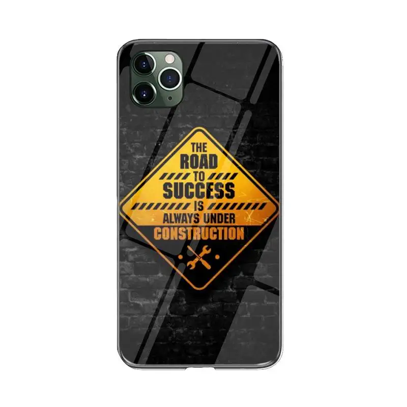

FHNBLJ Success is Under Construction Phone Case For iPhone 12 mini 12 PRO Max 11 pro XS MAX 8 7 6 6S Plus X XR cover