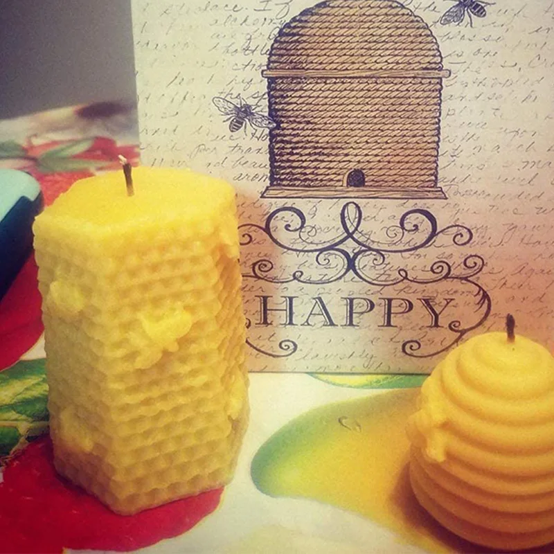 2 Pack Bee Honeycomb Candle Molds Beehive Silicone Mold for Homemade Beeswax Soap Making Supplies | Дом и сад