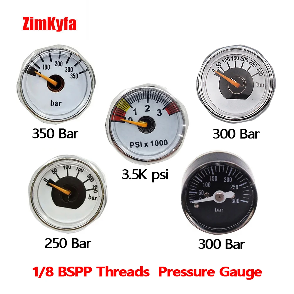 Миниатюрный манометр для пейнтбола PCP Air 3500psi 250 / 300 350 бар 1/8BSPP G1/8