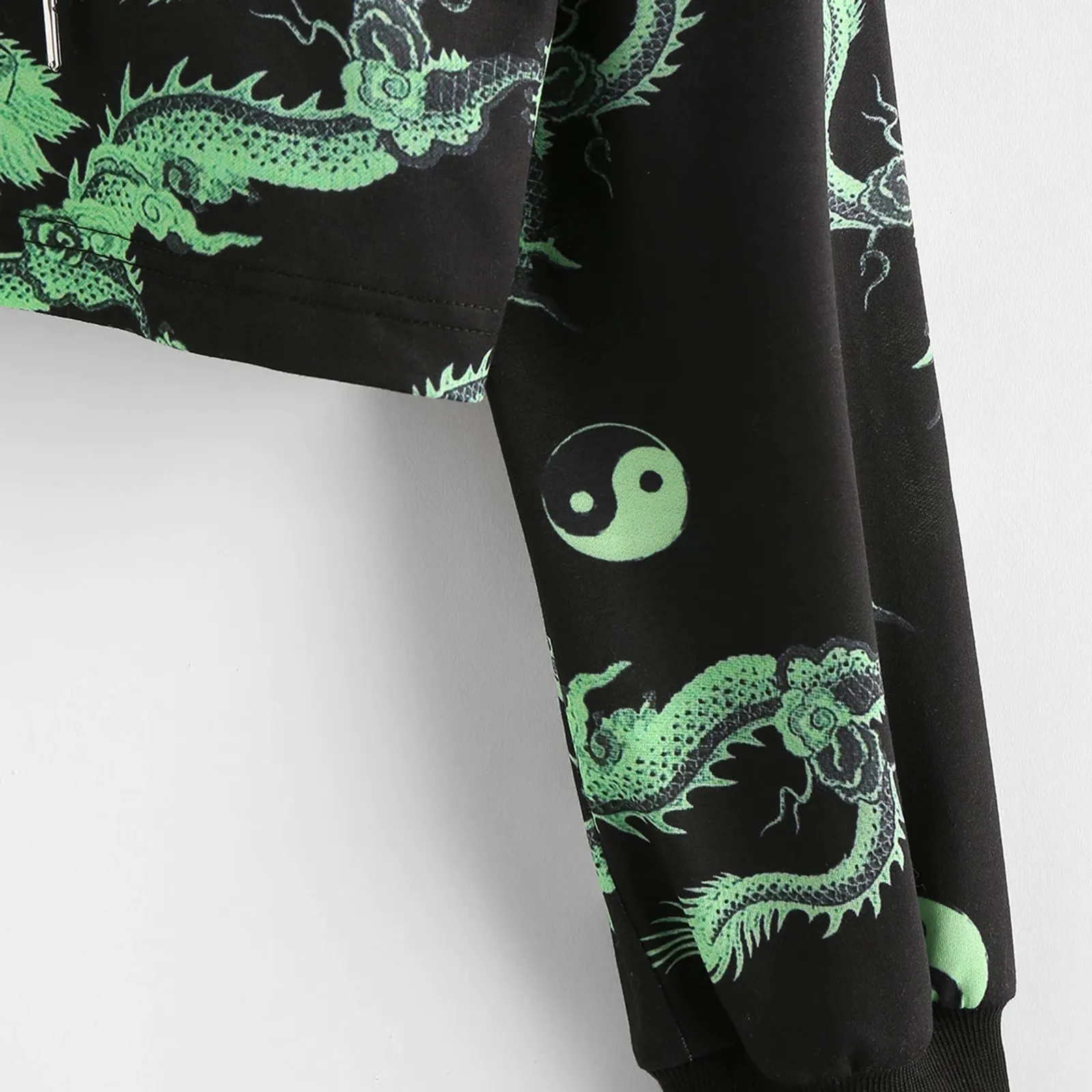 Women Hoodies Long Sleeve Tai Chi Dragon Print Casual Hoodie Pullover Sweatshirt Tops Streetwear Women Oversized Hoodies