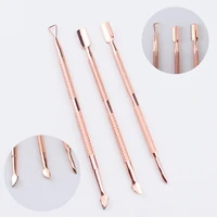 3pcs stainless steel nail art pedicure manicure tools cuticle pusher finger remover dead skin tips nail care tools