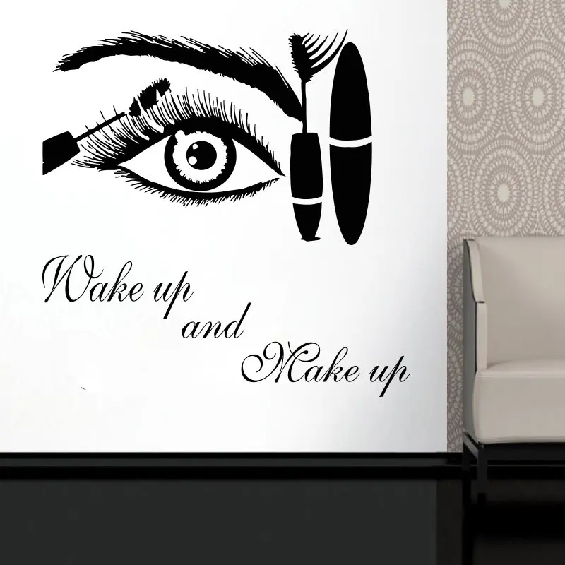 

Make Up Wall Decal Beauty Salon Decor Woman Face Eyelashes Lashes Eyebrows Brows Wall Decals Vinyl Make Up Window Sticker X505