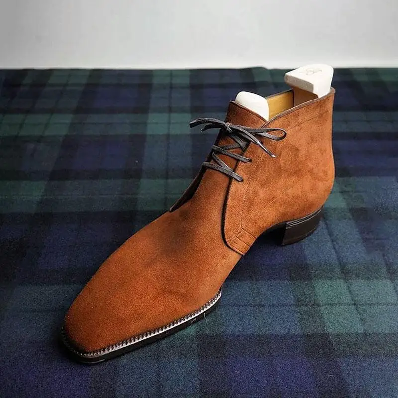 

Men's Shoes Fashion Suede Lace-up Boots Handmade Casual Formal Fashion Autumn Chelsea Boots Zapatos De Hombre HA315