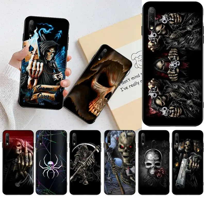 Мягкий чехол Grim Reaper Skull Skeleton для Huawei Honor 30 20 10 9 8 8x 8c v30 Lite view pro | Мобильные телефоны и