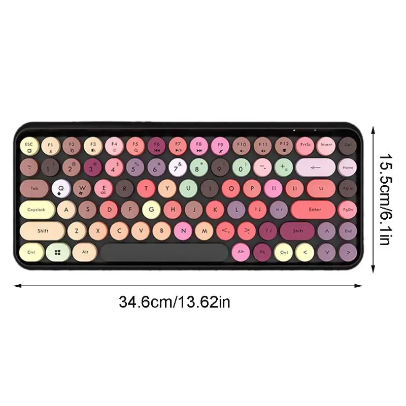 

Bluetooth Keyboard Retro Round Keycap Colorful Plastic Panel Punk Mobile Phone Keyboard