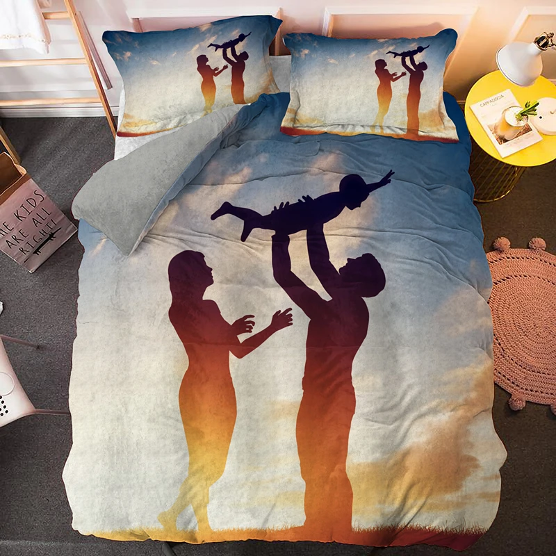Красивый закат принт 3D кровать Стёганое одеяло постельное белье и наволочки для