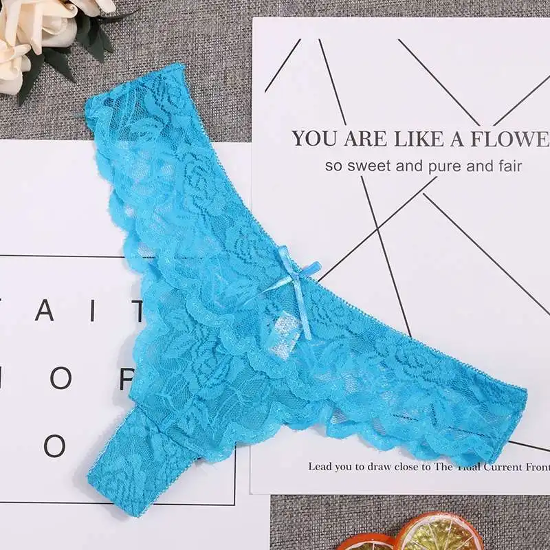 5 шт./лот женское кружевное струны бесшовные трусики стринги сексуальные для