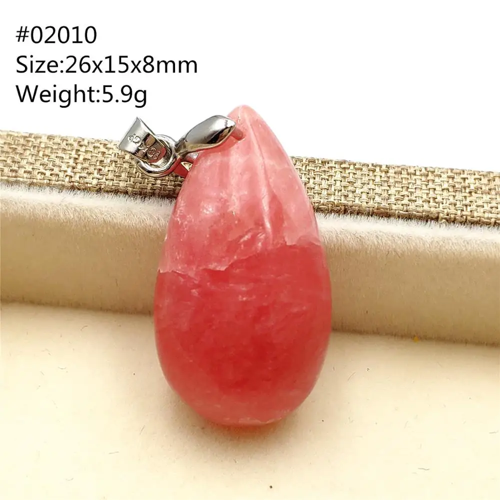 Женская подвеска из натурального розового или красного родохрозита ледяного