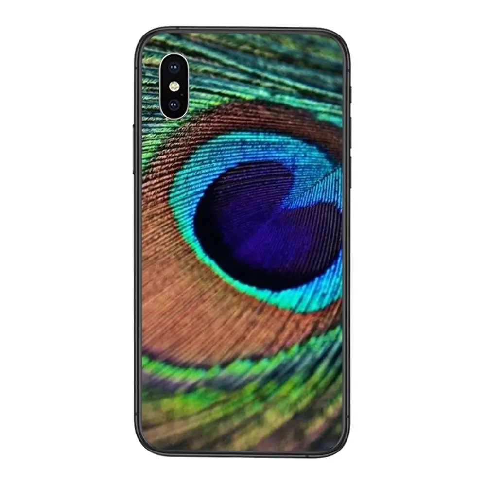 Красивый чехол с синими и зелеными перьями павлина популярный Чехол для