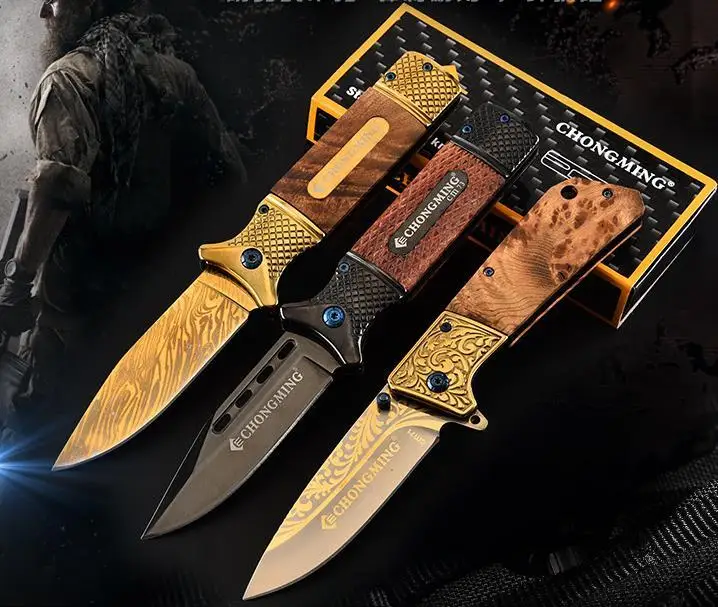 

2021 HW224 Hardness Handle Tactical Knife Stainless Steel Legal Self-defense Folding Knives Sharp Wooden Tool Survival Equipment
