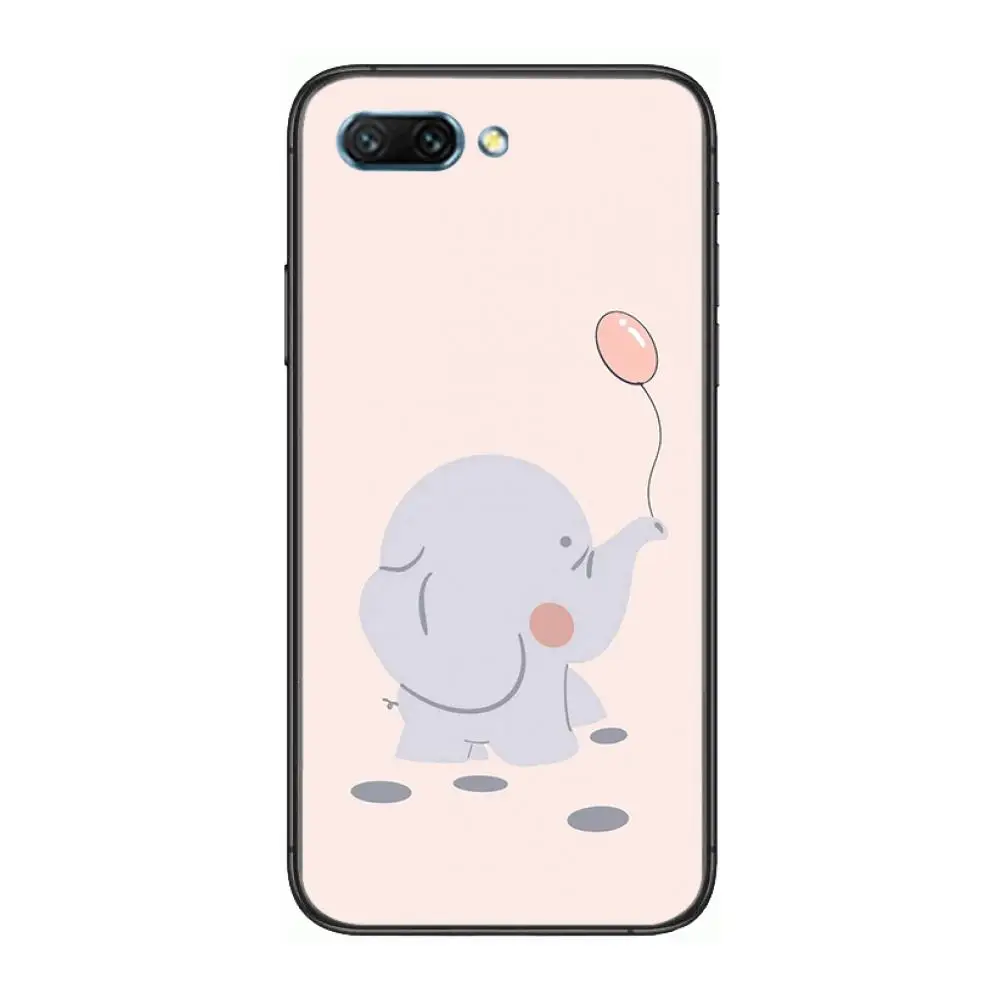 

Elephant happy family clear Phone Case For Huawei Honor 10 9 8 7 N Pro Lite A C RU Black Etui Coque Hoesjes comic fashion