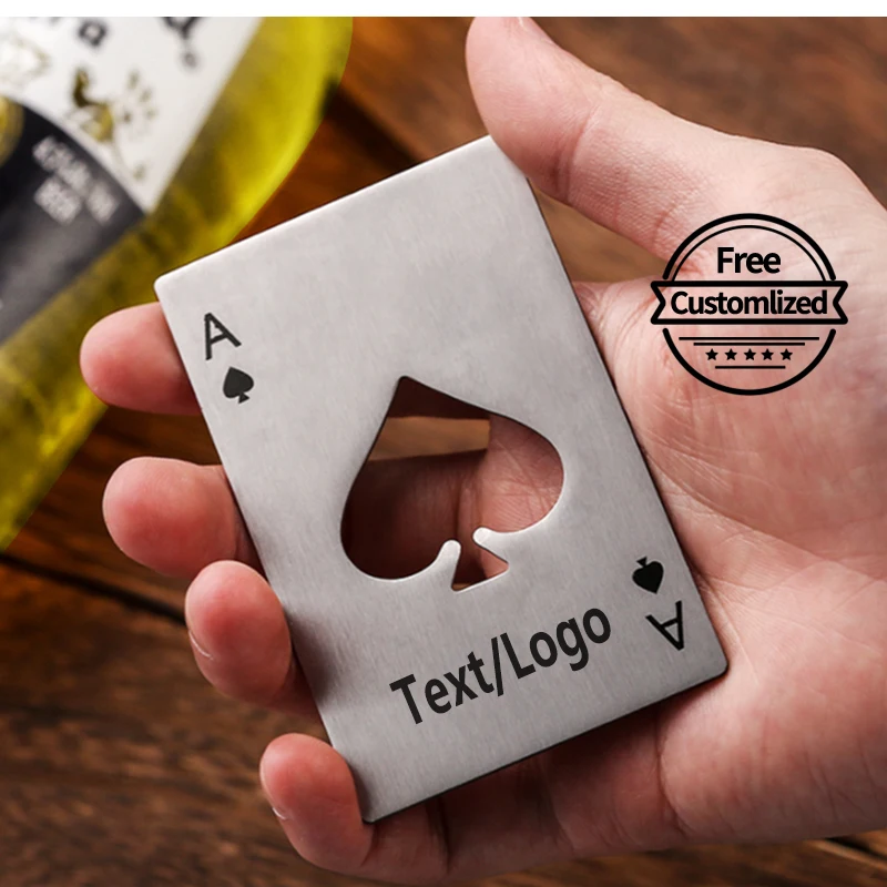 10 шт. персонализированные Нержавеющая сталь карта открывашка