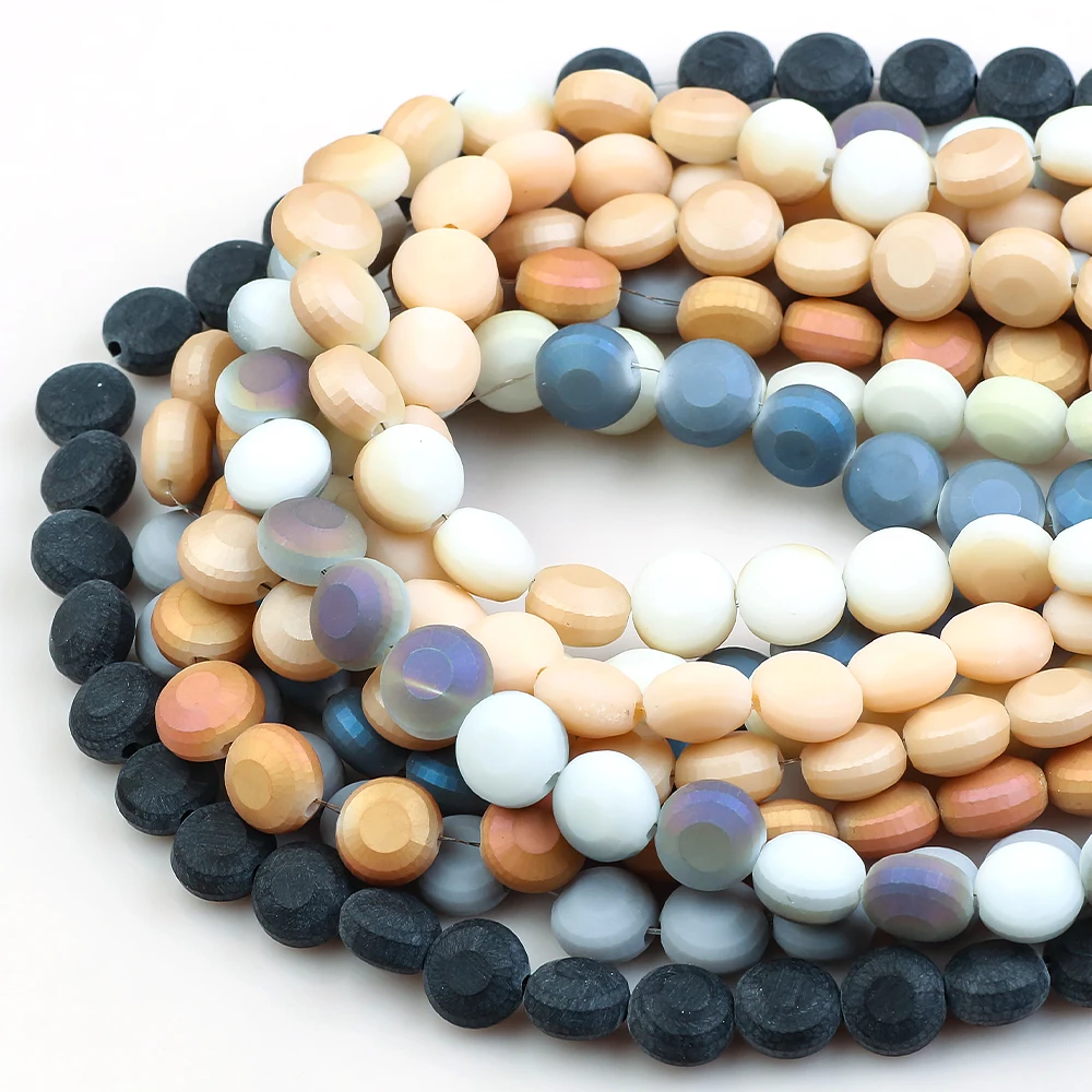 70 шт./лот плоские бусины из хрустального стекла для рукоделия 10 мм круглые