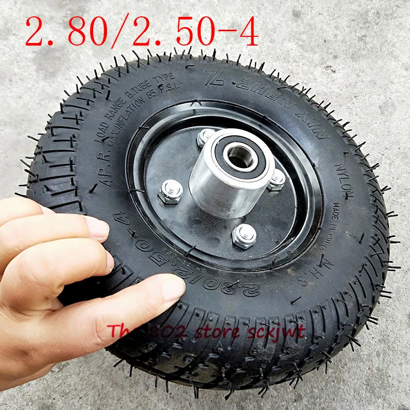Size 2.80/2.50- 4" Pneumatic tyre Wheel 2.80/2.50-4 tire inner tube and alloy hub for Electric Scooter Mobility Scooter