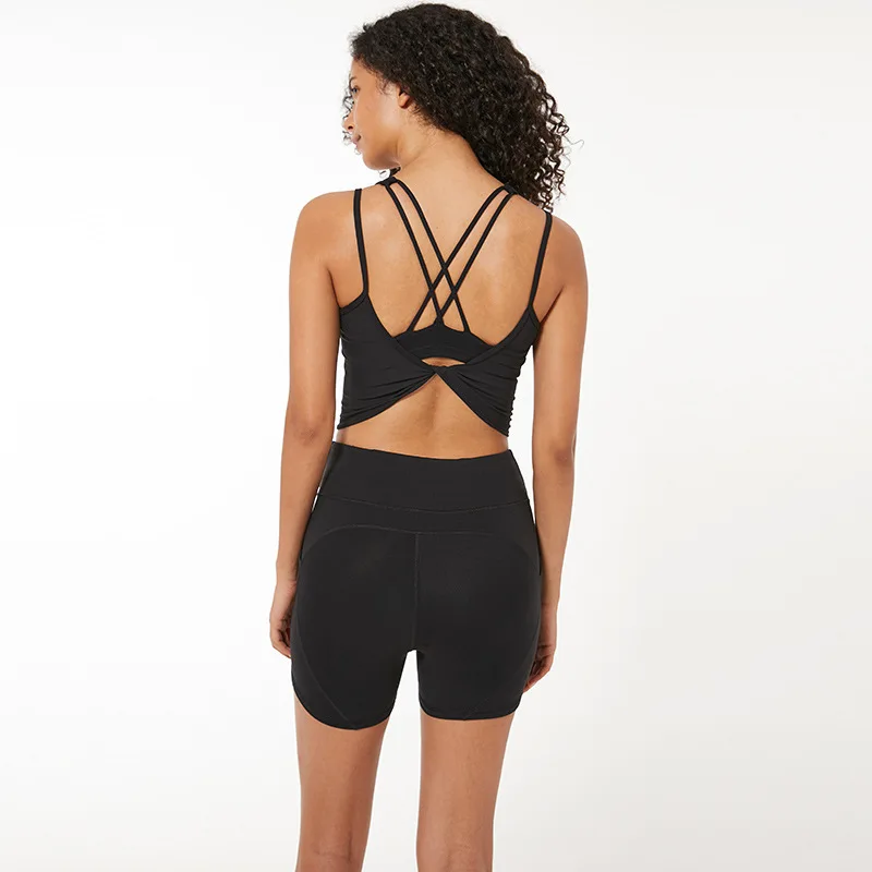 

Yoga Shirts Backless Active Sports Wear Sexy Vest No Padded Bra Push Up Tank Top Fitness Women Workout Gym Crop Tops