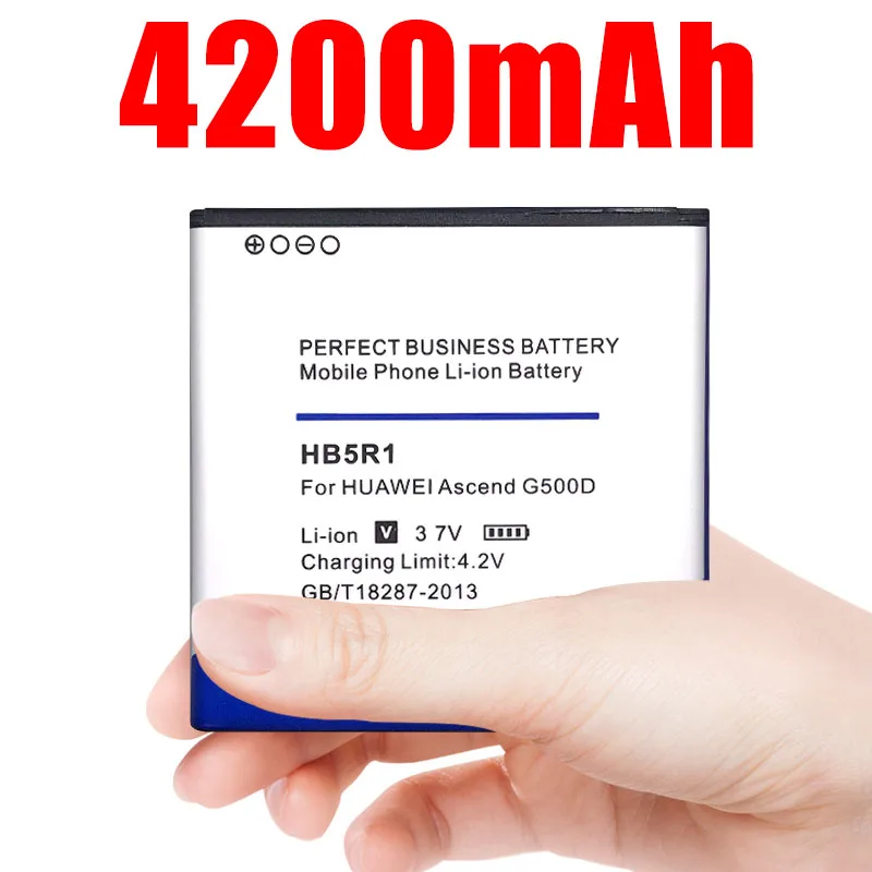 Аккумулятор Hb5r1 4200 мА · ч для Huawei Ascend G500d G600 P1 Lte 201hw, Панама U8520, U8832, U8832d, U8836d, U8950, U8950d