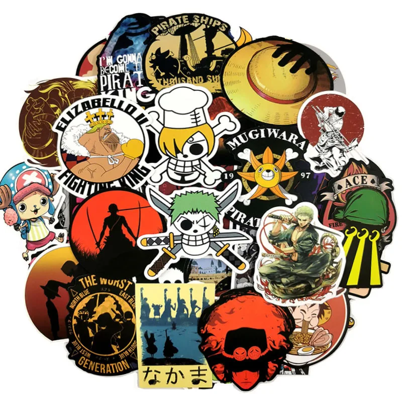100 шт./компл. аниме один кусок Луффи наклейки для автомобиля ноутбука ПВХ рюкзак