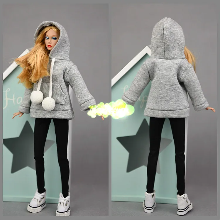 1/6 bjd Sweatshirt for barbie blyth Clothes Doll Accessories ropa boneca casa Parka Outfit for barbies vestiti baby toy 1 pcs