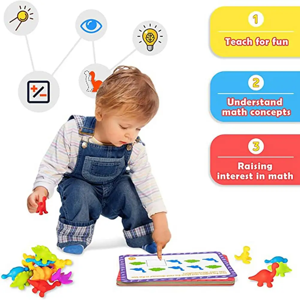 72 шт./компл. новые счетные динозавры с картами на тему математический обучающий