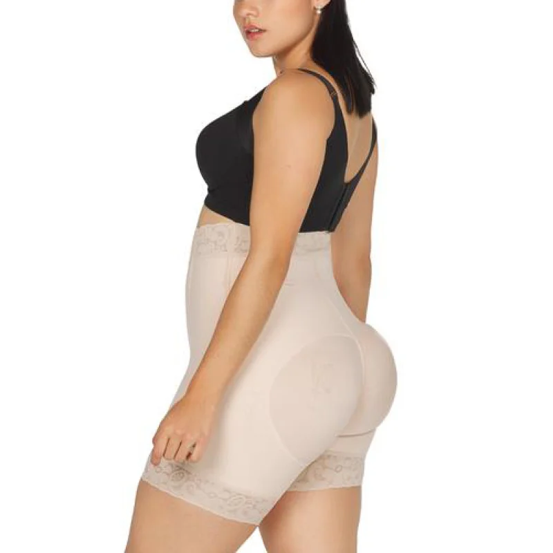 Women High Waist Hip Enhancer Cincher Butt Lifter Zipper Shapewear Lace Tummy Control Panties Shaper