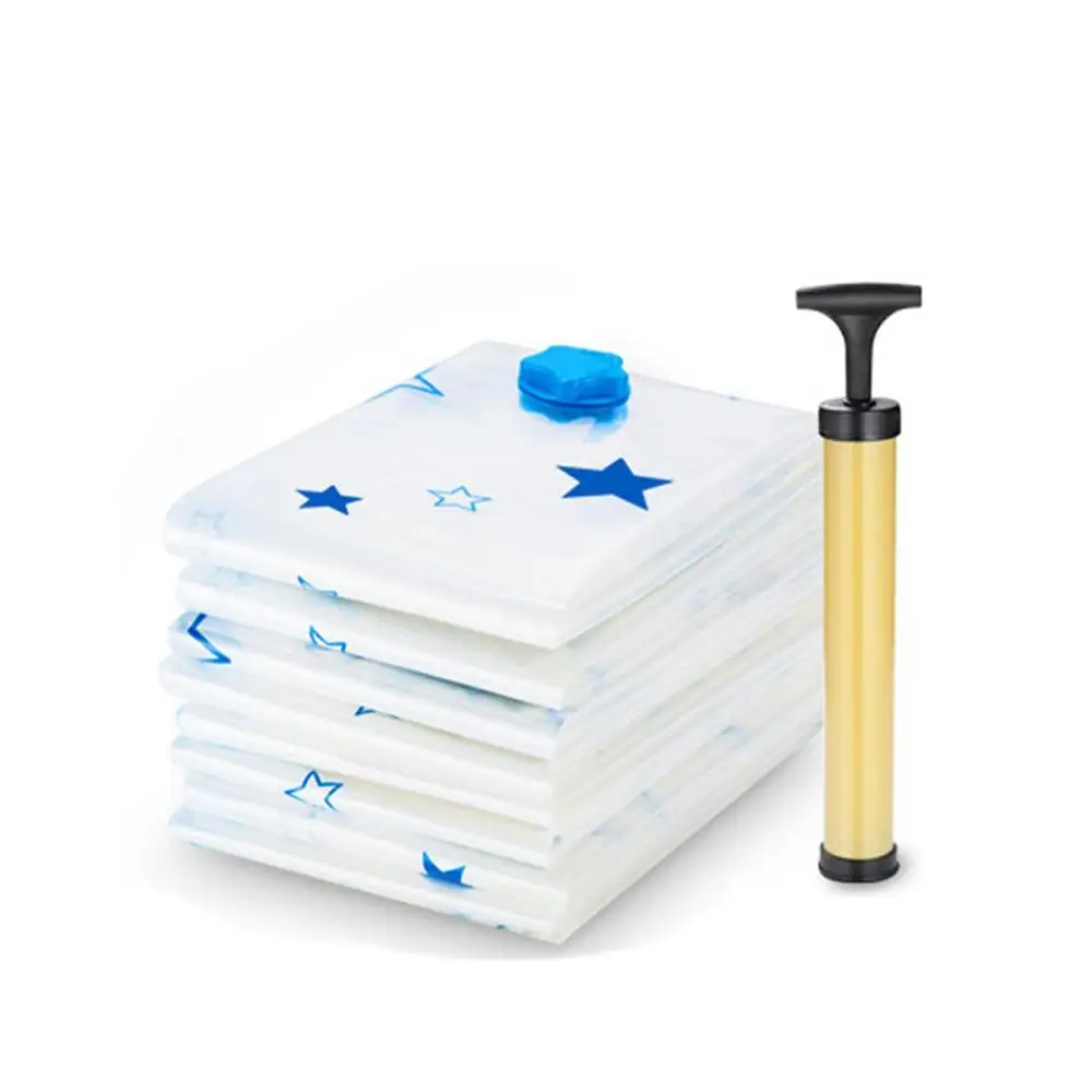 Прозрачный пластиковый пакет для хранения домашней одежды вакуумный складной