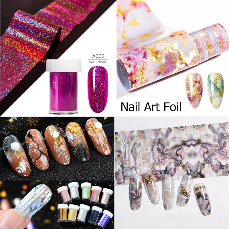 1 рулон мраморной серии голографическое искусство ногтей Вода трансворд стикер