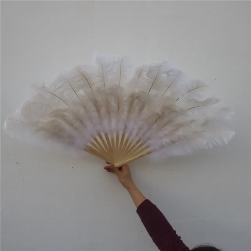 15 костей высокое качество негабаритные белые страусиные перья веер для танцев на