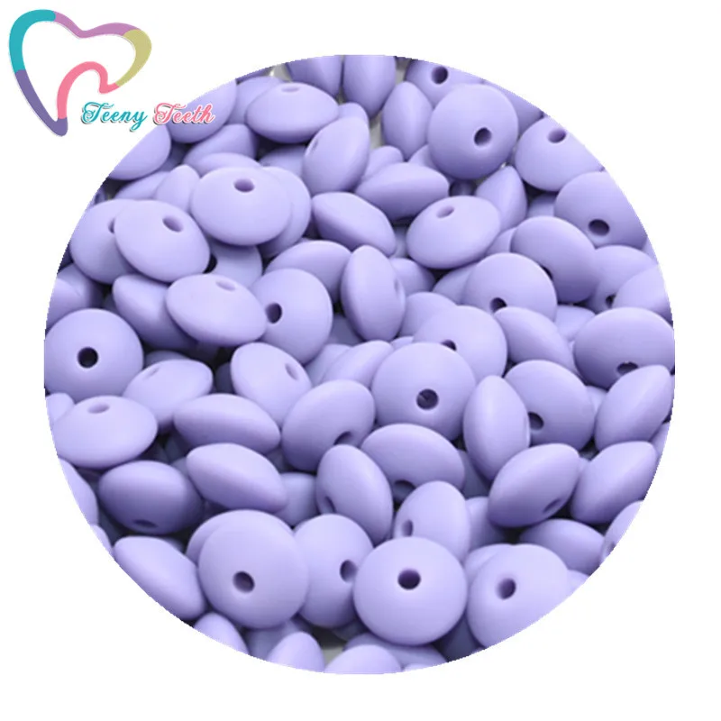Tropical Lilac Teeny Teeth 20 шт. Силиконовые Прорезыватели для зубов Abacus бусины в форме чечевицы DIY цепочка для прорезывания зубов красочные чечевицы Силиконовые Прорезыватели блюдца свободные бусины - Цвет: Tropical Lilac
