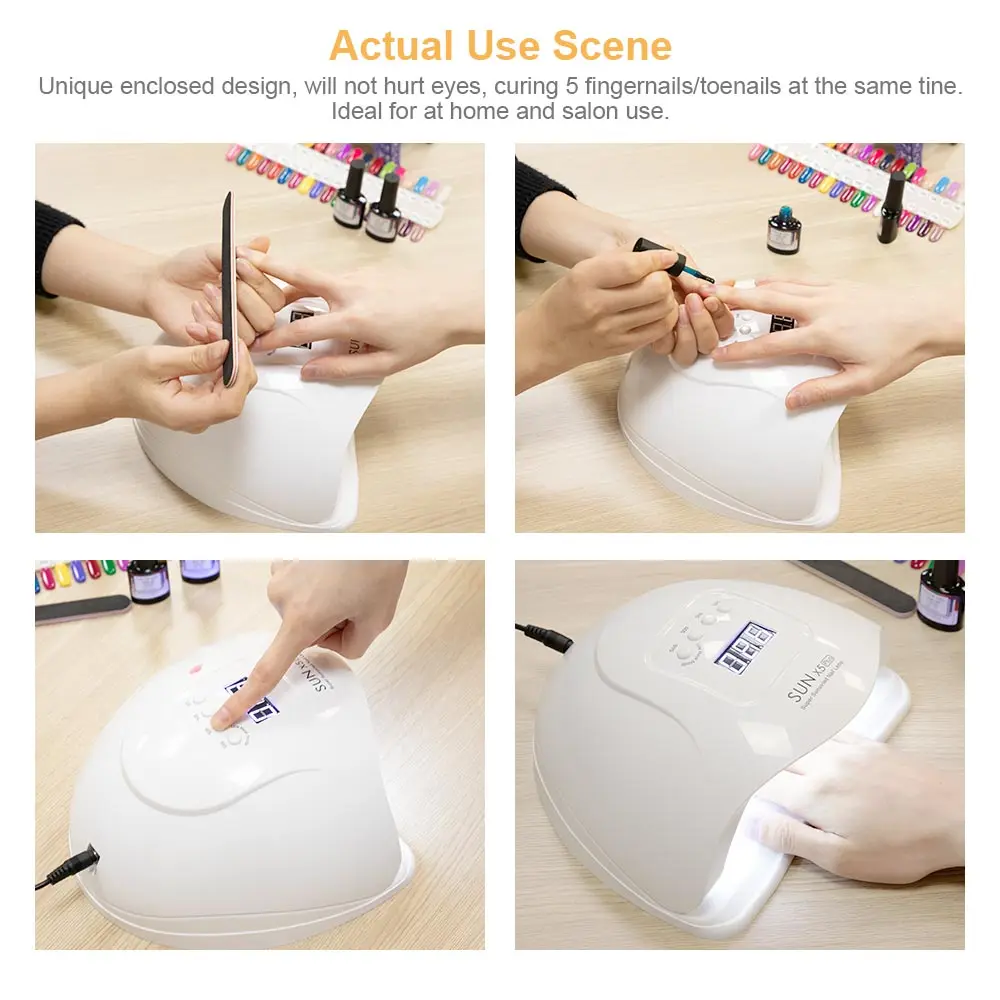 Лампа SUN 5X Plus УФ светодиодный для сушки ногтей сушилка гель лака лампа маникюра 72