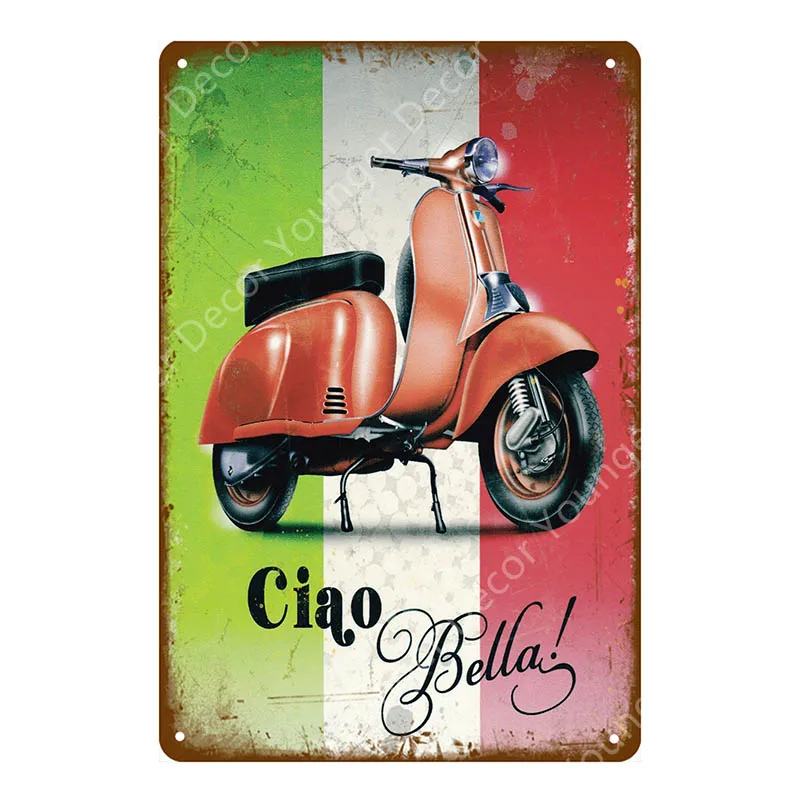 YD7496F Модники, металлические оловянные знаки, итальянские скутеры Lambretta Vespa, винтажная настенная табличка, гаражный магазин, Декор для дома, комнаты, плакат для мотоцикла - Цвет: YD7496F
