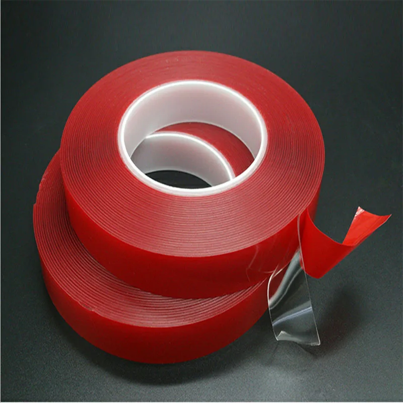 1PC 3m Car Double Sided Adhesive Foam Tape Heat Resistant Strong Acrylic PET Red Film VHB Tape 3 meter
