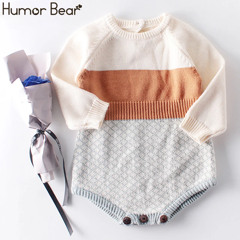 Humor Bear/Новинка года, осенне-зимняя модная одежда для маленьких девочек вязаный свитер с длинными рукавами+ шорты, комплекты детской одежды, вязаный комплект