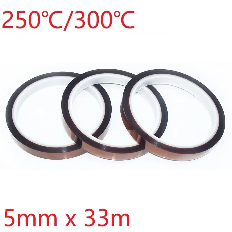 

5mm x 33m Polyimide Adhesive Tape BGA PCB 3D Printing Board Protection High Temperature Heat Resistant Electronic Insulation